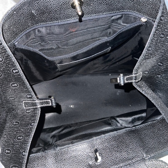 Gianfranco Lotti Firenze Handbag Black Pebbled Leather Made in Italy Purse - Picture 7 of 13